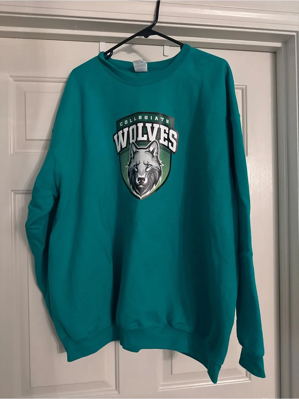 Wolves Collegiate Teal Crewneck Sweatshirt and Pull Over Sweatshirt